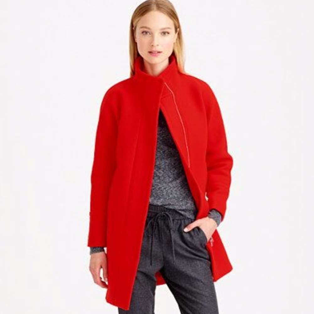 Red J. crew Cocoon coat NWT size 2